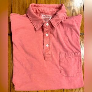 EUC FAHERTY Sunwashed T-shirt Polo, XL, pink/mauve color, organic cotton
